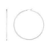 Sterling Silver 75mm Runway Hoop Earring